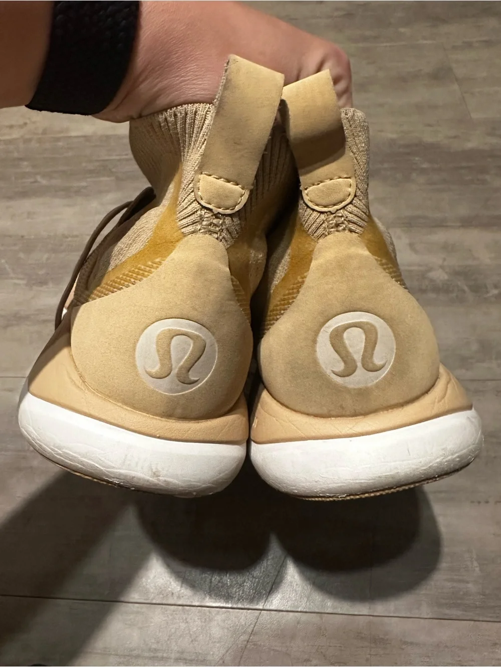 Lululemon Tan Suede Athletic Sneakers - Tan/White